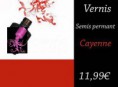 Vernis gel : Cayenne - rouge (15ml)